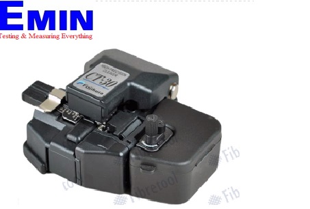 Technician using a fiber optic splicing device in field work