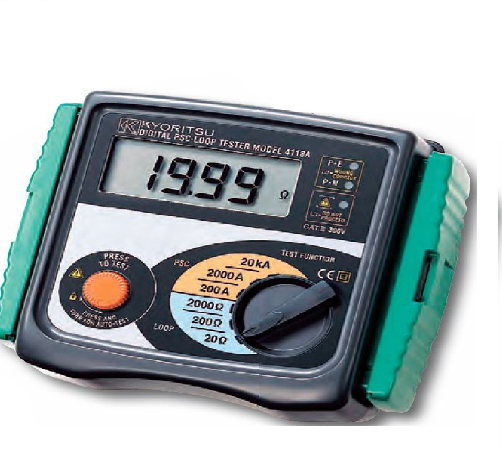 Technician using an electrical loop meter for inspection and verification work