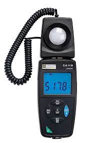 Handheld instrument used for measuring illumination levels in industrial and commercial environments