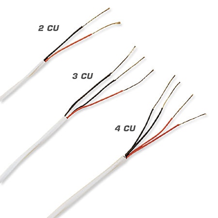 Copper extension wire used for RTD and thermistor temperature sensor wiring