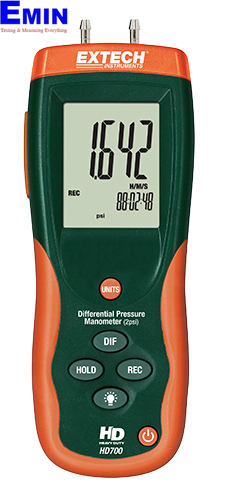 Handheld pressure measurement instrument used for airflow and differential pressure checks